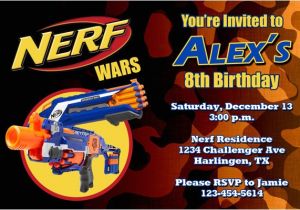 Nerf Gun Birthday Party Invitations Printable Nerf Invitations by General Prints