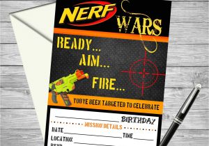 Nerf Gun Party Invitation Template Mermaid Under the Sea Printable Birthday by towermewithcake