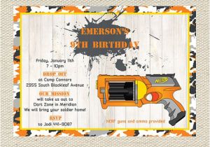 Nerf Gun Party Invitation Template Nerf Birthday Invitations Printable
