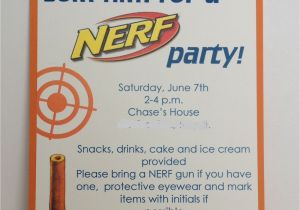 Nerf Gun Party Invitation Template Nerf Birthday Party Invitation Inspired by Hue