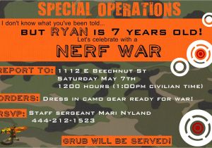 Nerf War Birthday Invitation Template Nerf War Invitation Templates