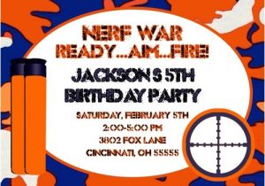 Nerf War Party Invitation Template Nerf Gun Nerf War Birthday Party Invitation Ajinvites On