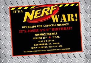 Nerf War Party Invitation Template Nerf Party Invitations Nerf Birthday Invitations Nerf Bday