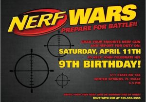 Nerf War Party Invitation Template Nerf Wars Invitation 5 X 7 Digital Download Pdf Nerf