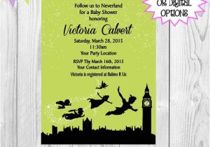 Neverland Baby Shower Invitations Peter Pan Baby Shower Birthday Party Any Color by
