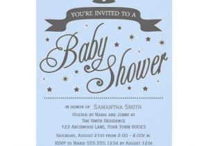 New Little Prince Baby Shower Invitations Blue & Gray Little Prince Baby Shower Invitation