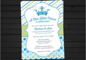 New Little Prince Baby Shower Invitations Items Similar to A New Little Prince Baby Shower