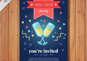 New Year Party Invitation 2017 2017 New Year 39 S Party Invitation with toast Vector Free
