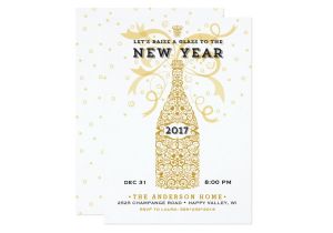 New Year Party Invitation 2017 Elegant New Year 2017 Party Invitation Zazzle