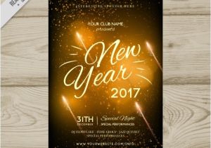 New Year Party Invitation 2017 Golden New Year Party Invitation 2017 Vector Free Download