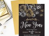 New Year Party Invitation Template New Year 39 S Eve Party Invitation Template Elegant Black Etsy
