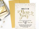 New Years Day Party Invitation Template New Year 39 S Eve Party Invitation Template Gold Cheers to Etsy