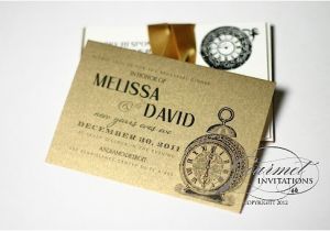 New Years Eve Wedding Invitation Ideas More Traditional Invite Look with Clock Imagery event