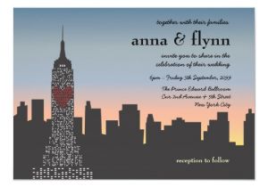 New York Party Invitation Template New York City Sunset Skyline Wedding Invitation Zazzle Com