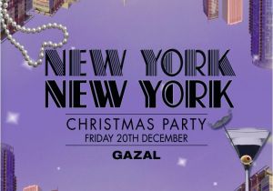 New York Party Invitations New York themed Christmas Party Invitation Set Tiffany