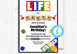 Night Party Invitation Template Game Night Invitation Birthday Invitation Board Game