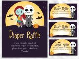Nightmare before Christmas Baby Shower Invitations Templates Free Nightmare before Christmas Diaper Raffle Sign and Card