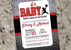 Nike Jordan Baby Shower Invitations Air Jordan Baby Shower Invitations Baby Jumpman Customized