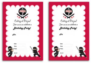 Ninja Birthday Invitation Template Free Ninja Warriors Birthday Invitations Birthday Printable