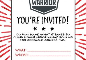 Ninja Birthday Party Invitation Template American Ninja Warrior Birthday Party Our Handcrafted Life