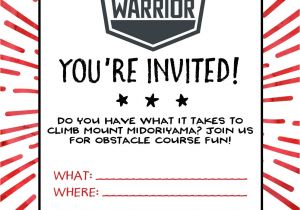 Ninja Birthday Party Invitation Template Free American Ninja Warrior Birthday Party Ninja Warrior