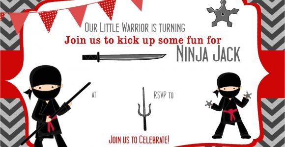 Ninja Birthday Party Invitation Template Free Pin by Bagvania Invitation On Bagvania Invitation Ninja