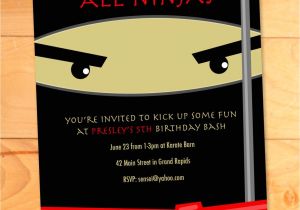 Ninja Birthday Party Invitation Template Ninja Birthday Invitations Karate Kicks Birthday Card Modern