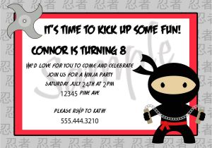 Ninja Birthday Party Invitation Template Ninja Birthday Invitations