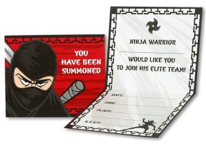 Ninja Birthday Party Invitation Template Ninja Warrior Party Invitations Ninja Warrior Postcard