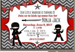 Ninja Party Invitation Template Free Ninja Birthday Party Invitation Ninja Warrior Birthday Party