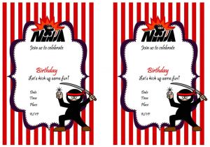Ninja Party Invitation Template Free Ninja Warriors Birthday Invitations Birthday Printable