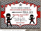 Ninja Party Invitation Template Ninja Birthday Party Invitation Ninja Warrior Birthday Party