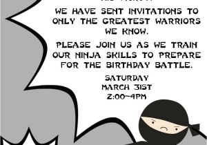 Ninja Party Invitation Template Ninja Birthday Party