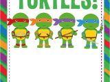 Ninja Turtle Birthday Invitation Template Free Free Printable Ninja Turtle Birthday Party Invitations