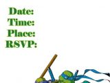 Ninja Turtle Birthday Invitation Template Free Ninja Turtle Invitation Templates