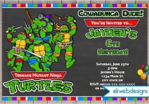 Ninja Turtle Birthday Invitation Template Ninja Turtle Birthday Party Invitations Free Invitation