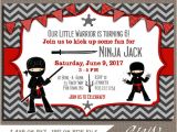 Ninja Warrior Birthday Invitation Template Free Ninja Birthday Party Invitation Ninja Warrior Birthday Party