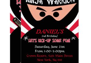 Ninja Warrior Birthday Invitation Template Free Ninja Warrior Birthday Invitation Zazzle Com