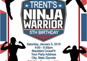 Ninja Warrior Birthday Invitation Template Free Ninja Warrior Birthday Party Invitations Custom
