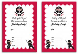 Ninja Warrior Birthday Invitation Template Free Ninja Warriors Birthday Invitations Birthday Printable