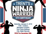 Ninja Warrior Birthday Party Invitation Template Free Ninja Warrior Birthday Party Invitations Custom