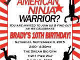 Ninja Warrior Birthday Party Invitations American Ninja Warrior Birthday Invitation