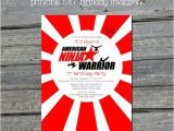 Ninja Warrior Birthday Party Invitations American Ninja Warrior Digital Birthday by Swishprintables