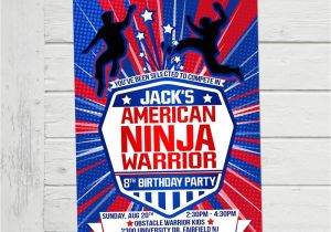 Ninja Warrior Birthday Party Invitations American Ninja Warrior Invitation Anw Birthday Invitations Boy