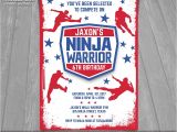 Ninja Warrior Birthday Party Invitations American Ninja Warrior Invitation Ninja Warrior Invite