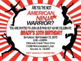 Ninja Warrior Birthday Party Invitations American Ninja Warrior Invitation Sweetdesignsbyregan