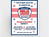 Ninja Warrior Birthday Party Invitations Printable American Ninja Warrior Invitation Ninja Warrior