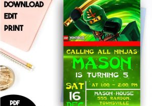Ninjago Party Invitation Template Ninjago Invitation Ninjago Birthday Ninjago Invitation