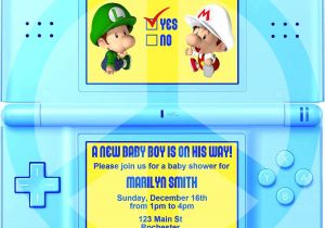 Nintendo Ds Birthday Party Invitations Diy Printable Video Game Shower Party Invitation Video