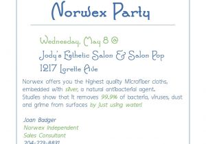 Norwex Party Invitation Live Clean Live Well